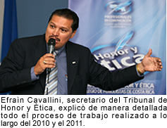 Efraín Cavallini, secretario del Tribunal de Honor y Ética, explicó de manera detallada todo el proceso de trabajo realizado a lo largo del 2010 y 2011